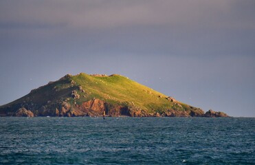 Sunrise on the Rouzic island of Perros-Guirec in Brittany. France