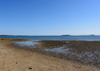 View of Plymouth Bay with a Rocky Shore