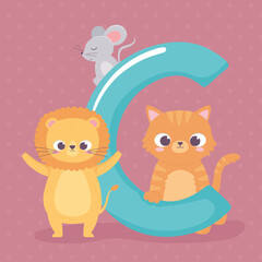 cute animals english alphabet