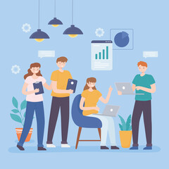 coworking young people