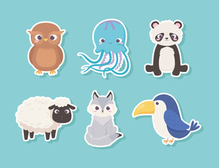 cute animals sticker