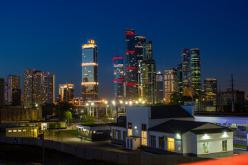 Spring. Night city. Moscow City