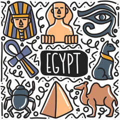 hand-drawn doodle Egypt art design element illustration