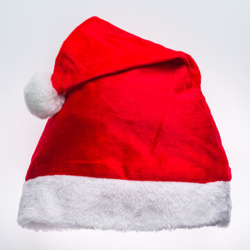 Red Santa Claus Hat On White Background