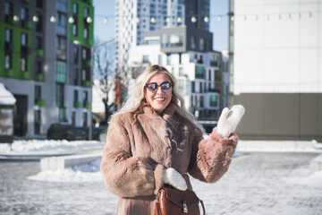 Beautiful russian girl from siberia portrait in winter