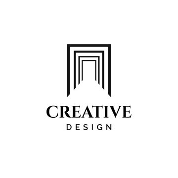 Tunnel Square logo design illustration vector template