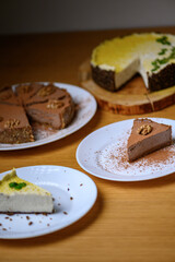 Vegan nut cake. Lime and Chocolate Cashew Tart
