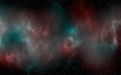Obraz na płótnie Canvas Space background with stardust and shining stars. Realistic cosmos and color nebula. Colorful galaxy. 3d illustration 