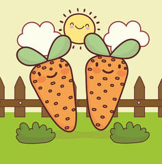 cute carrots garden