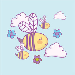 flying bees cute