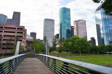 Obraz na płótnie Canvas Houston city building skyscraper skyline dowtown