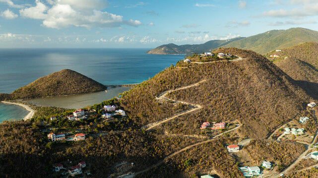 Aerial View of Sopers Island Switchbacks, BVI