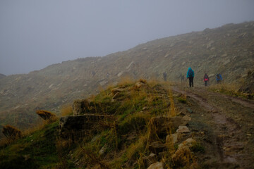 Fototapeta premium hikers in the mountains