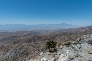 Scenic panoramic aerial Joshua Tree National Park vista, Southern California