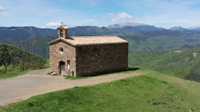 Hermitage and viewpoint San Salvador de Irgo de Tor, a town sanctuary belonging to the municipality of Pont de Suert (Alta Ribagorza, Lleida province, Catalonia, Spain)