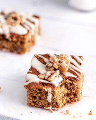 Healthy carrot cake with walnuts 