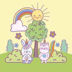 cute animals landscape