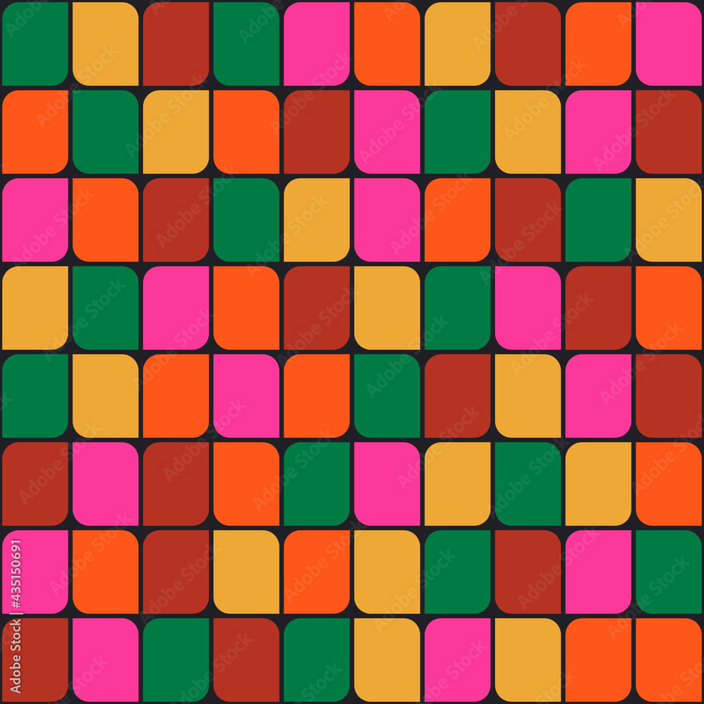 Poster puzzle quarters pattern. seamless abstract and multicolor ornament. decor quarters and geometric sha