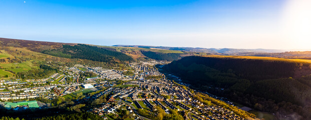 beautiful Aerial Country side view. south wales abertillery high resolution
