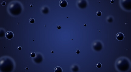 Molecule 3D Abstract spheres Blue balls concept illustration. decoration design or banner background concepts of chemistry research , molecule structure , atoms , science element