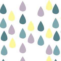 Seamless pattern digital paper wallpaper colored raindrops on white background