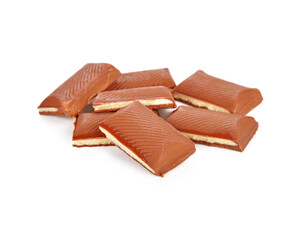 chocolate bars isolated on white background