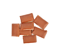 chocolate bars isolated on white background