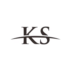 KS initial swoosh horizon, company logo design inspiration