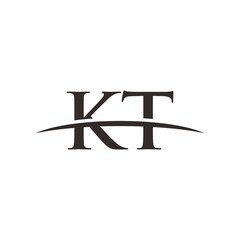 KT initial swoosh horizon, company logo design inspiration