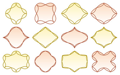 見出し・コラムに使えるシンプルなフレームセット　ベージュ・レッド