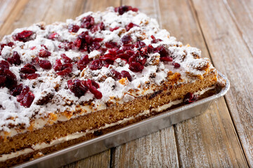 A view of a cranberry cake.