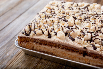 A view of a Ukrainian Kievski layered cake.