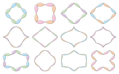 見出し・コラムに使えるシンプルなフレームセット　パステルカラー