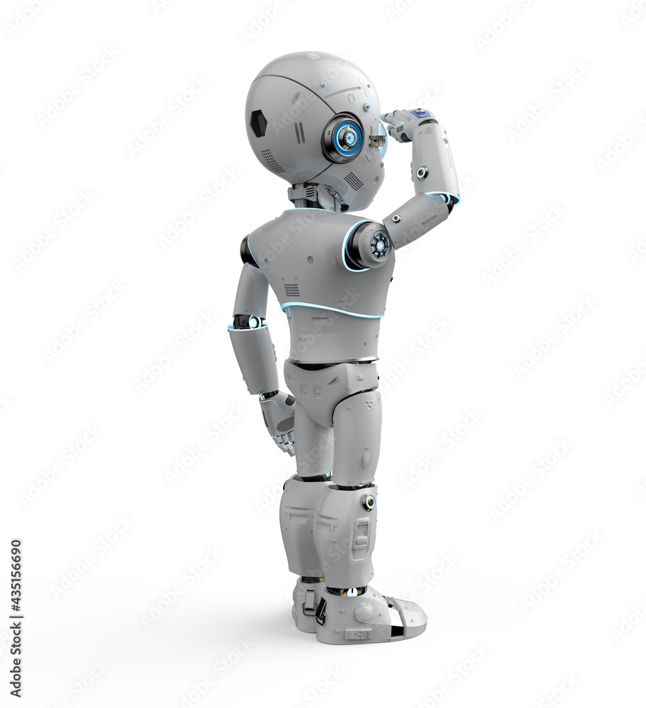 Poster artificial intelligence robot look around