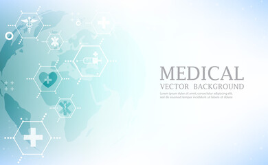 Medical vector background.Abstract world medical concept