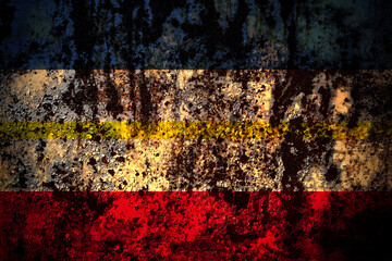Germany, Mecklenburg, Western, Pomerania flag on grunge metal background texture with scratches and cracks