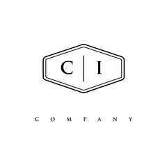 initial CI logo design vector