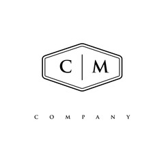 initial CM logo design vector