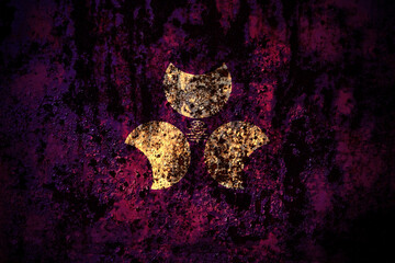 Japan, Japanese, Gunma Prefecture flag on grunge metal background texture with scratches and cracks