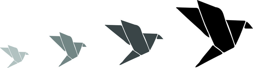 Origami bird icon isolated on background