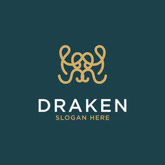 Abstract linear luxury logotype. vector logo.