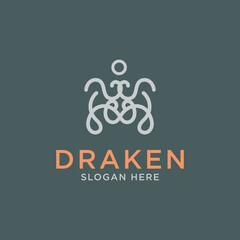 Abstract linear luxury logotype. vector logo.