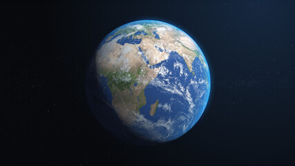 Fototapeta na wymiar 3D Blue Earth on Space