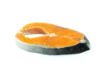Salmon fish health food on the White Blackground