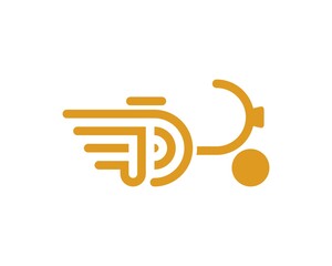 Abstract motorcycle line with abstract wings