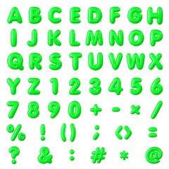 balloon Text. Inflatable Typerface collection.Inflatable balloon fonts set 3D rendering.