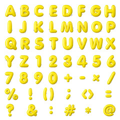 balloon Text. Inflatable Typerface collection.Inflatable balloon fonts set 3D rendering.
