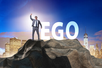 Concept of ego with businessman