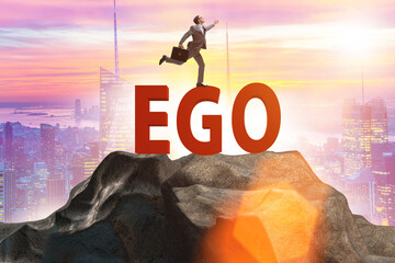 Concept of ego with businessman