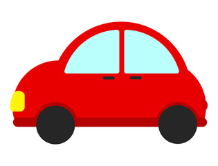 Red cartoon car flat vector illustration icon design png